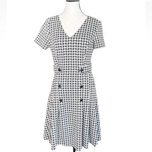 Classic Black and White Checkered Dress